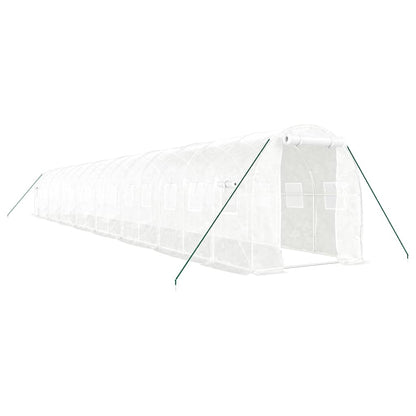 vidaXL Greenhouse with Steel Frame White 32 m² 16x2x2 m 2