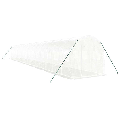vidaXL Greenhouse with Steel Frame White 32 m² 16x2x2 m 3
