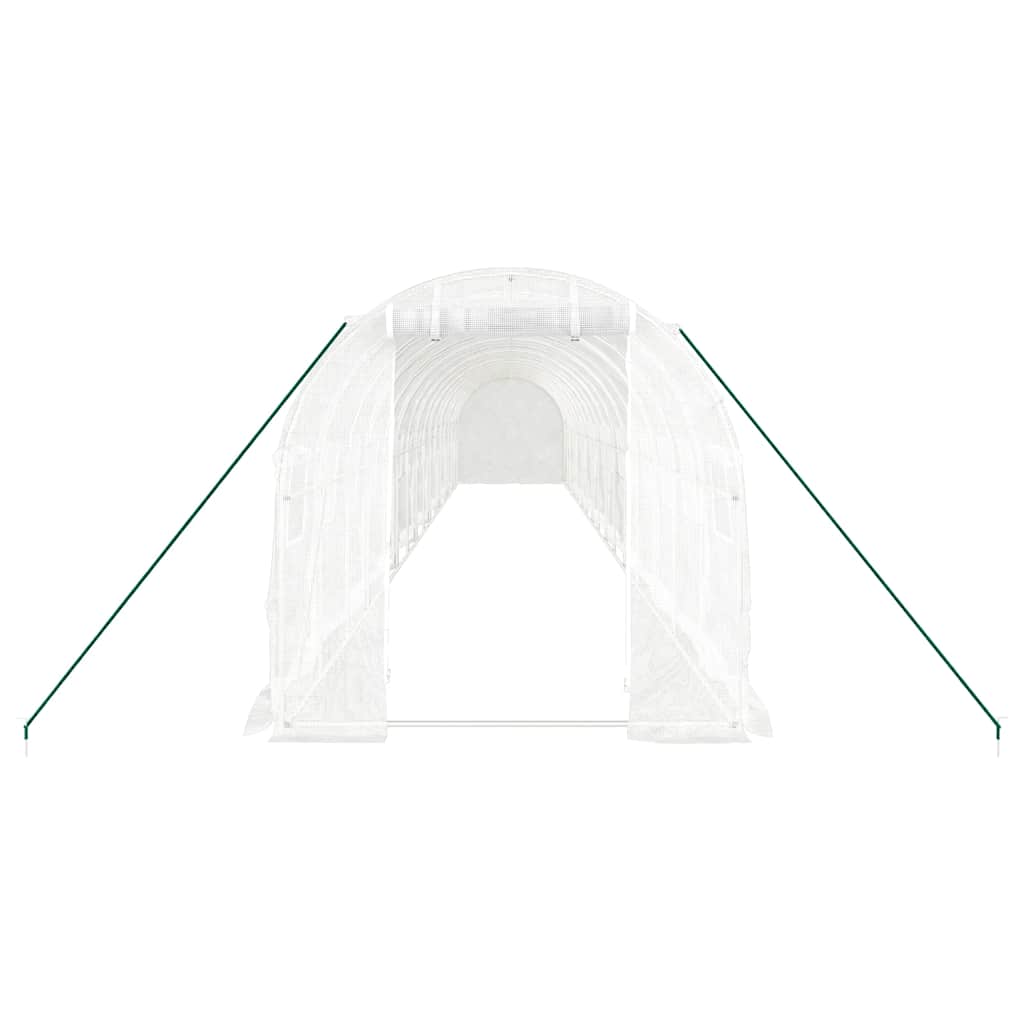 vidaXL Greenhouse with Steel Frame White 32 m² 16x2x2 m 4