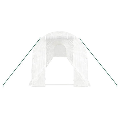 vidaXL Greenhouse with Steel Frame White 32 m² 16x2x2 m 4