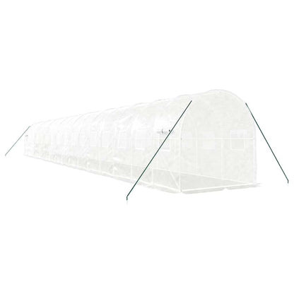 vidaXL Greenhouse with Steel Frame White 32 m² 16x2x2 m 6