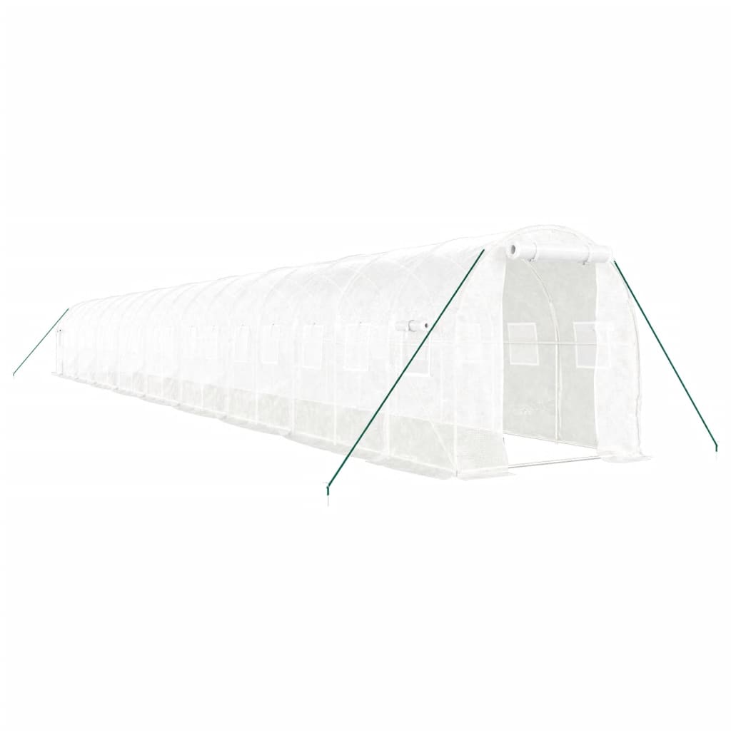vidaXL Greenhouse with Steel Frame White 36 m² 18x2x2 m 2