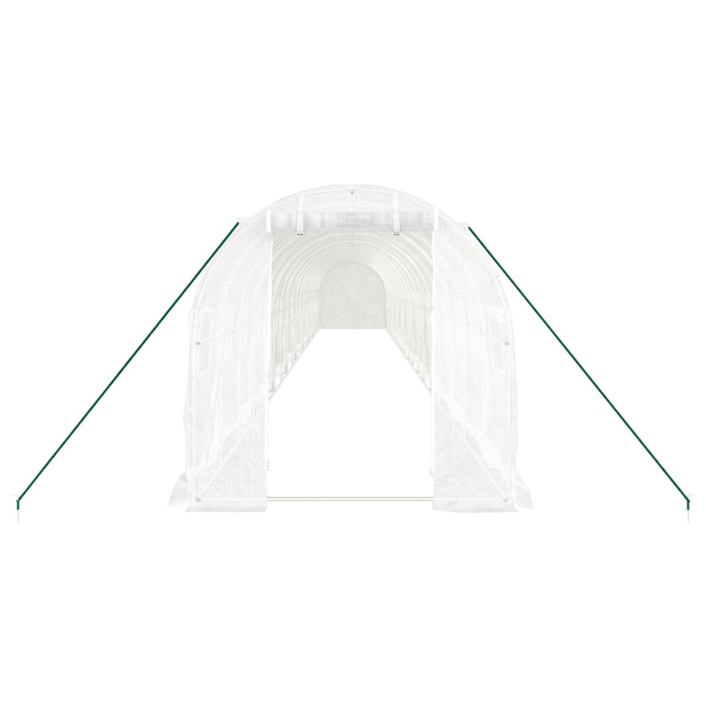 vidaXL Greenhouse with Steel Frame White 36 m² 18x2x2 m 4