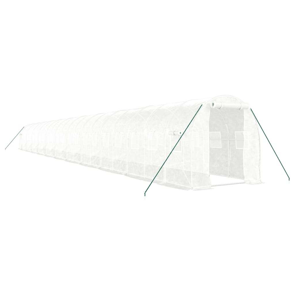vidaXL Greenhouse with Steel Frame White 44 m² 22x2x2 m 2