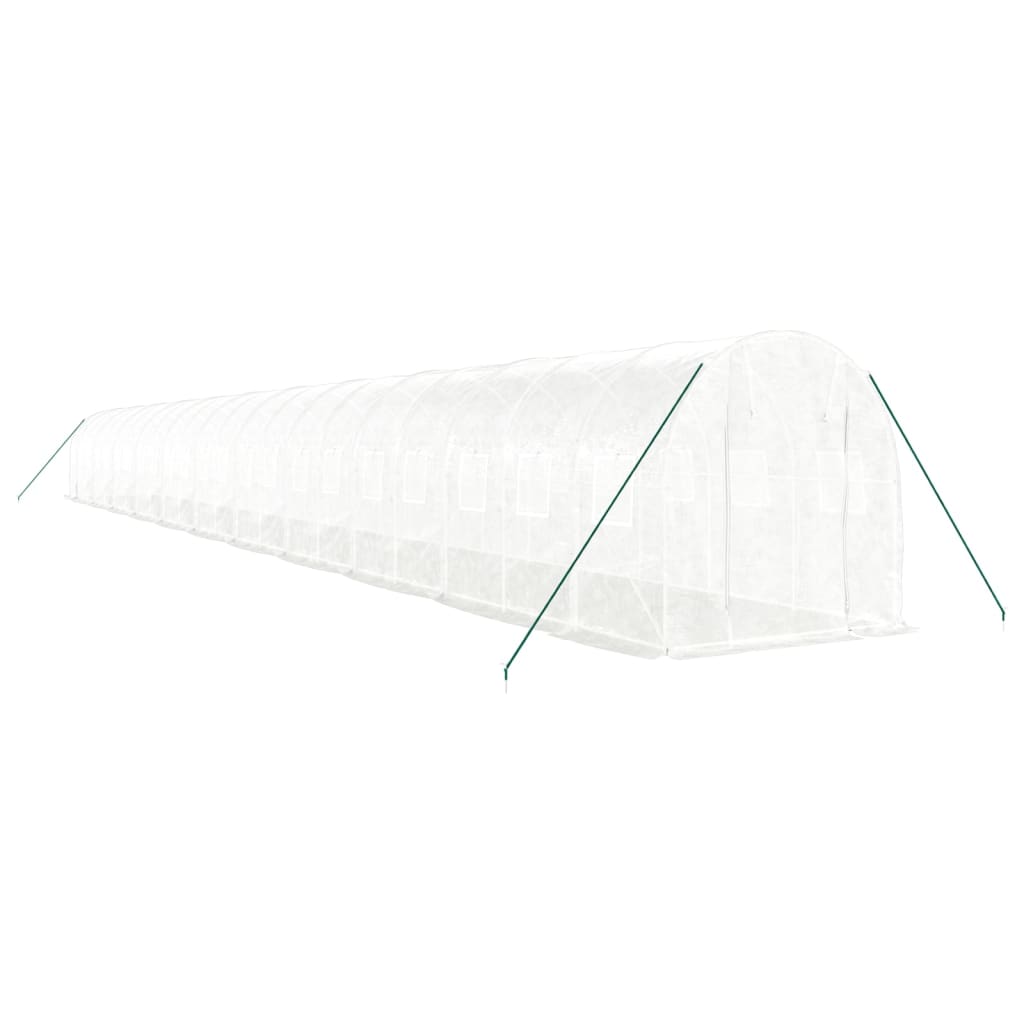 vidaXL Greenhouse with Steel Frame White 44 m² 22x2x2 m 3