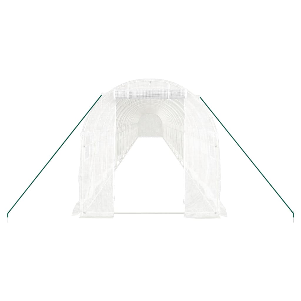 vidaXL Greenhouse with Steel Frame White 44 m² 22x2x2 m 4