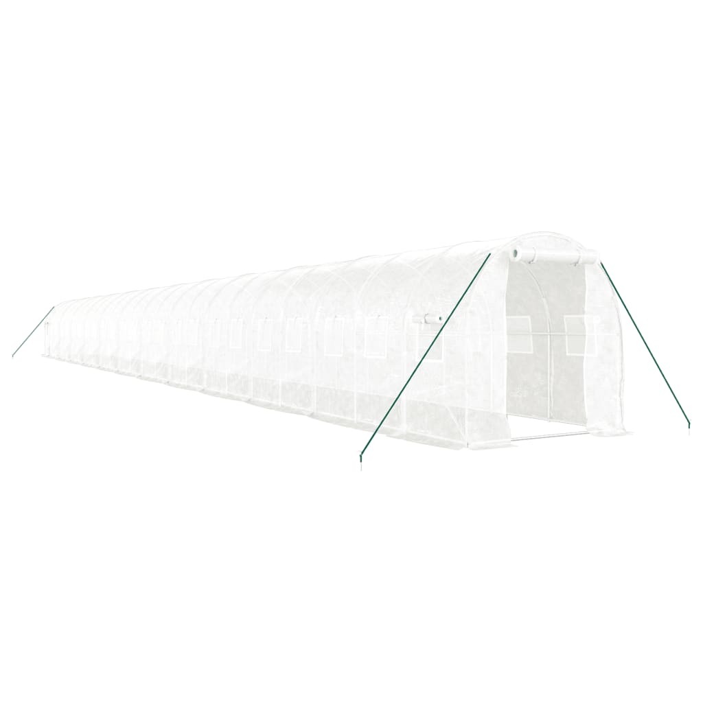vidaXL Greenhouse with Steel Frame White 48m² 24x2x2 m 2