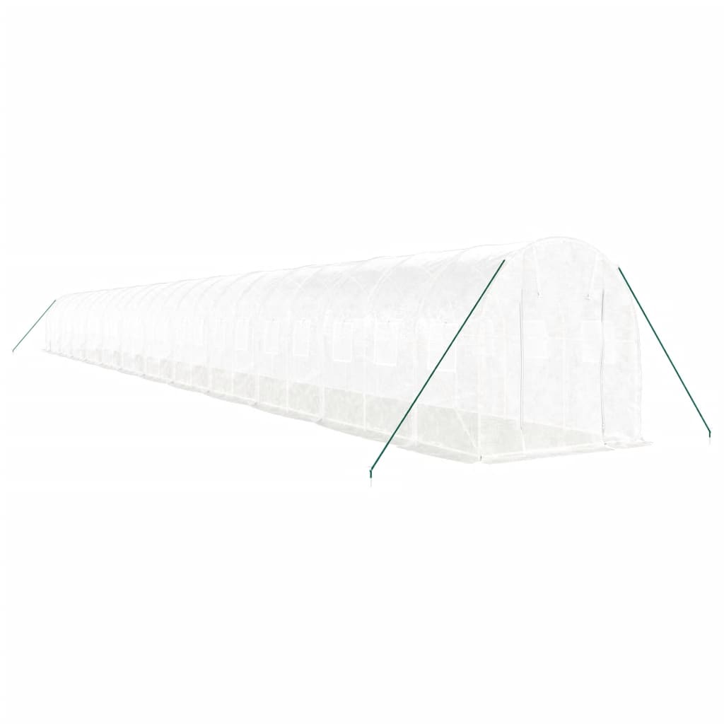 vidaXL Greenhouse with Steel Frame White 48m² 24x2x2 m 3