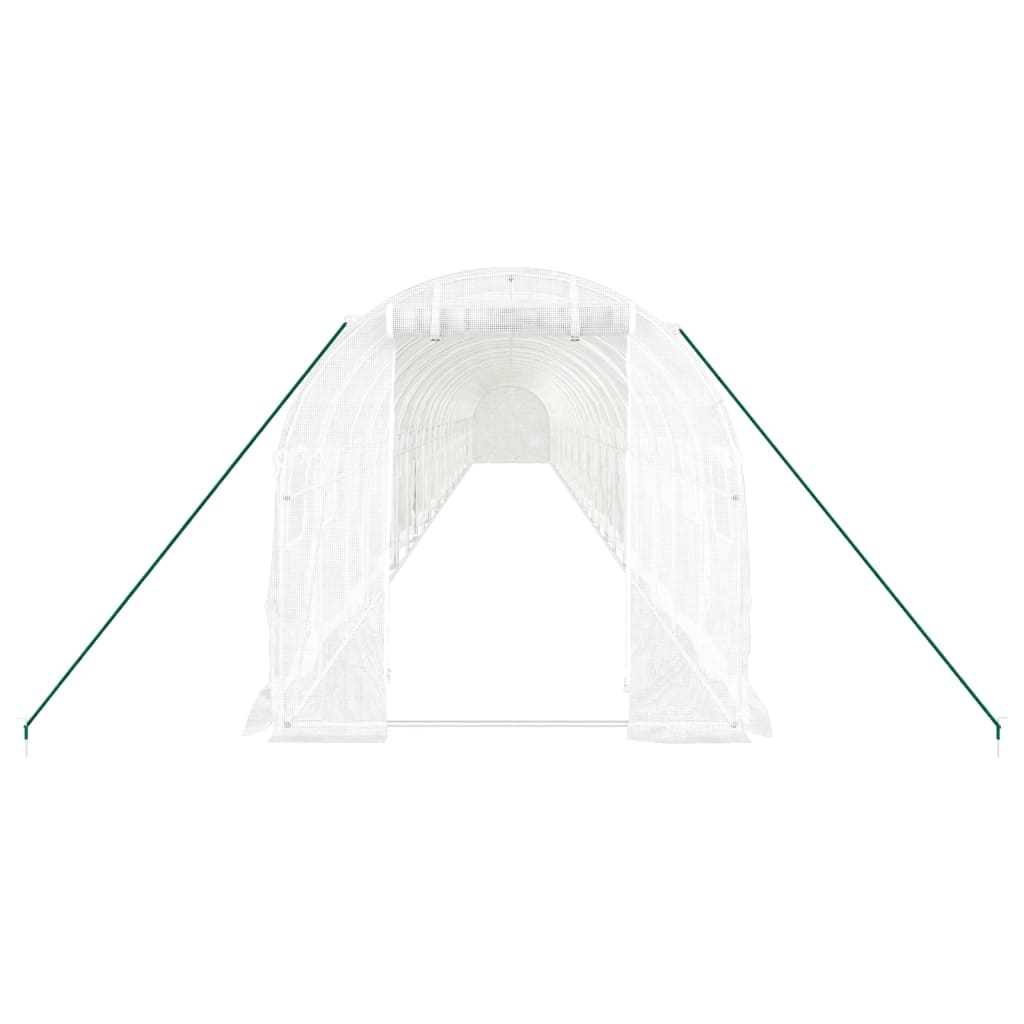 vidaXL Greenhouse with Steel Frame White 48m² 24x2x2 m 4