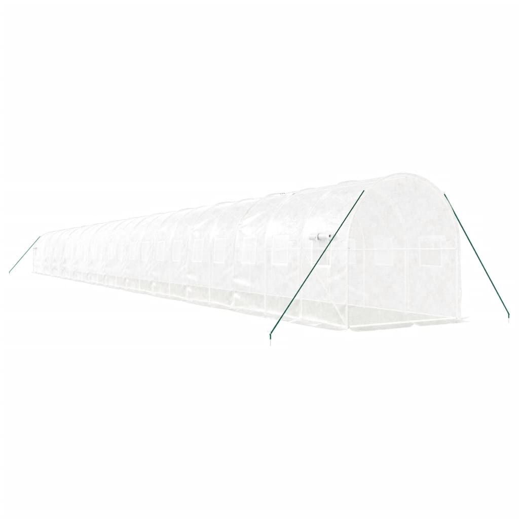 vidaXL Greenhouse with Steel Frame White 48m² 24x2x2 m 6