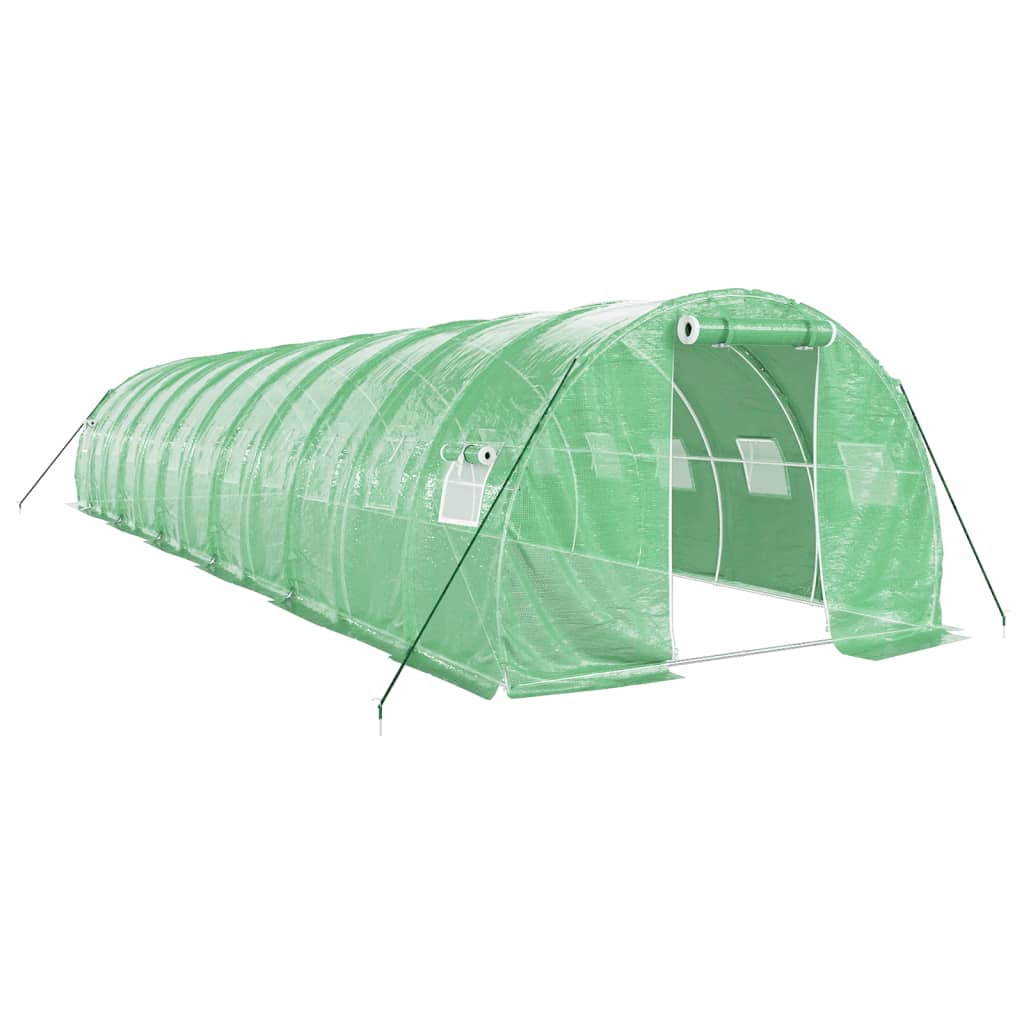 vidaXL Greenhouse with Steel Frame Green 36 m² 12x3x2 m 2