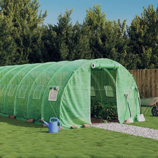 vidaXL Greenhouse with Steel Frame Green 36 m² 12x3x2 m 1