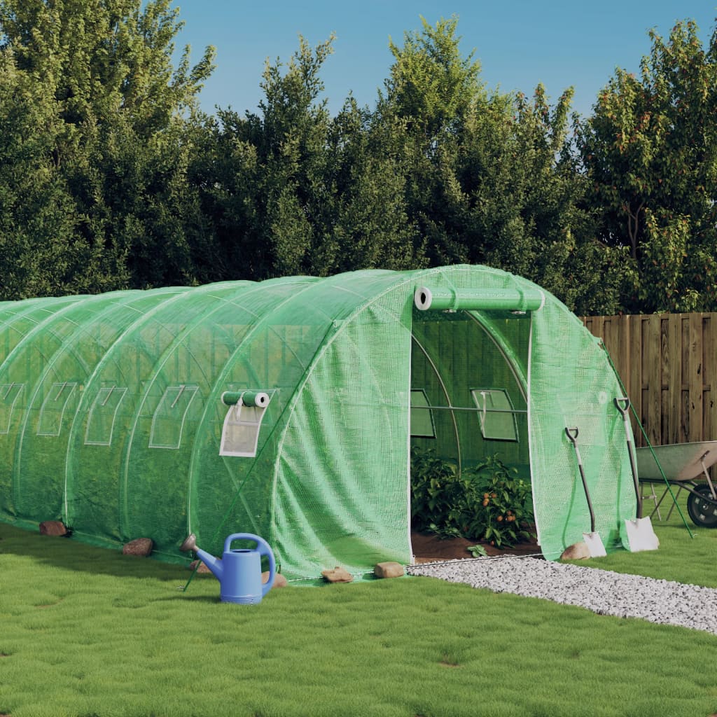 vidaXL Greenhouse with Steel Frame Green 42 m² 14x3x2 m 1