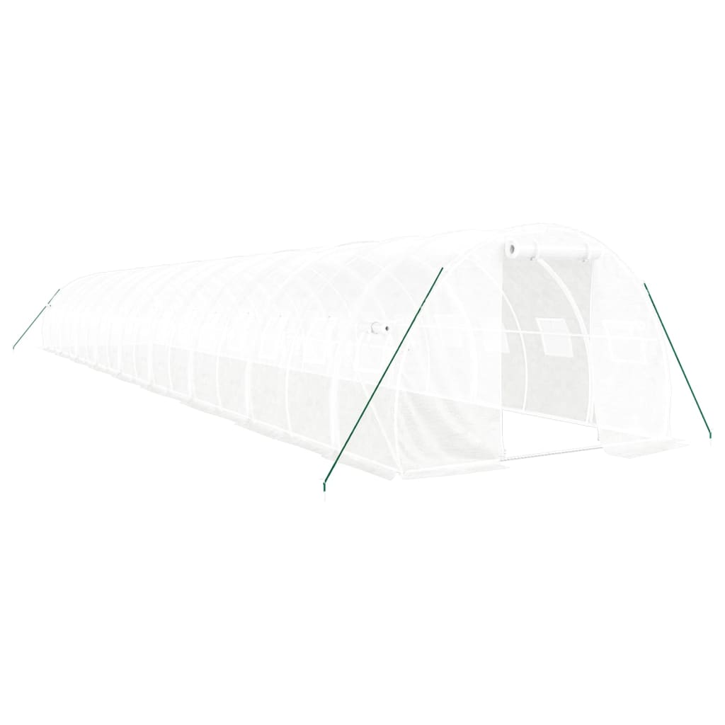 vidaXL Greenhouse with Steel Frame White 54 m² 18x3x2 m 2