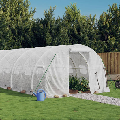vidaXL Greenhouse with Steel Frame White 66 m² 22x3x2 m 1