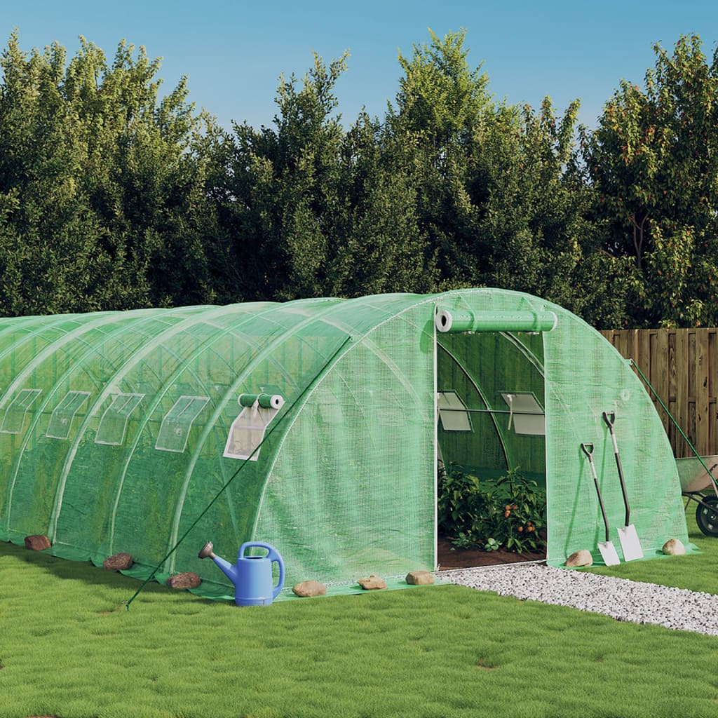 vidaXL Greenhouse with Steel Frame Green 72 m² 18x4x2 m 1