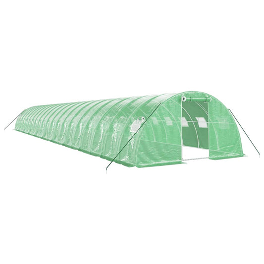 vidaXL Greenhouse with Steel Frame Green 80 m² 20x4x2 m 2