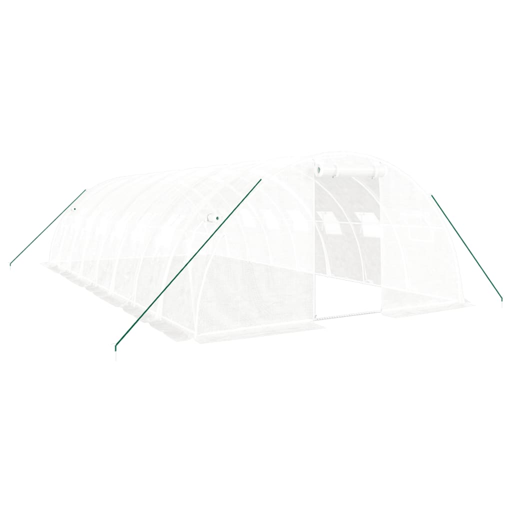vidaXL Greenhouse with Steel Frame White 32 m² 8x4x2 m 2