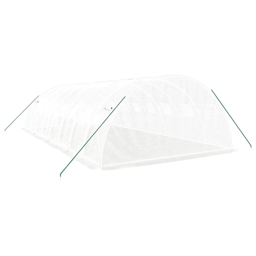 vidaXL Greenhouse with Steel Frame White 32 m² 8x4x2 m 5