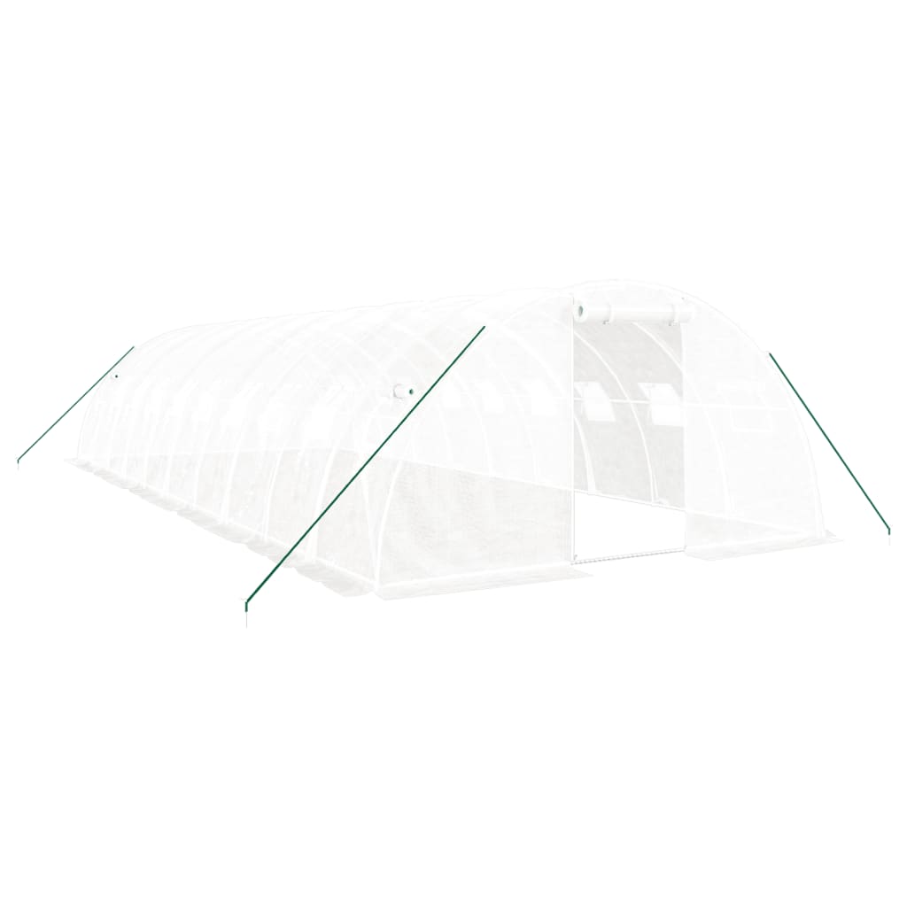 vidaXL Greenhouse with Steel Frame White 40 m² 10x4x2 m 2