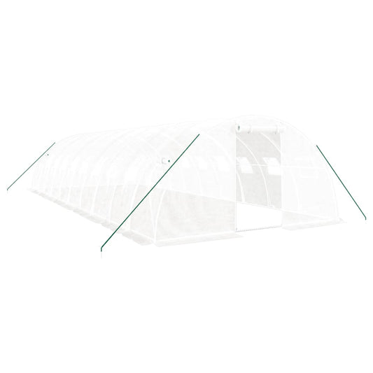 vidaXL Greenhouse with Steel Frame White 40 m² 10x4x2 m 2