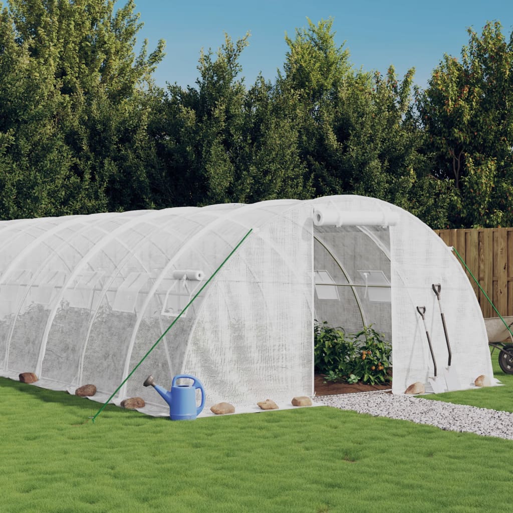 vidaXL Greenhouse with Steel Frame White 40 m² 10x4x2 m 1