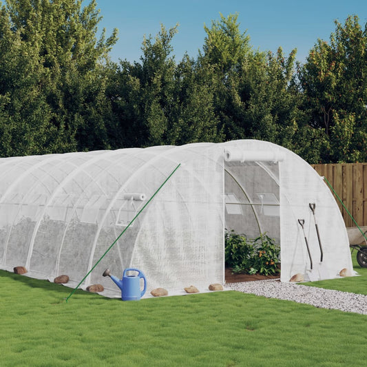 vidaXL Greenhouse with Steel Frame White 48 m² 12x4x2 m 1