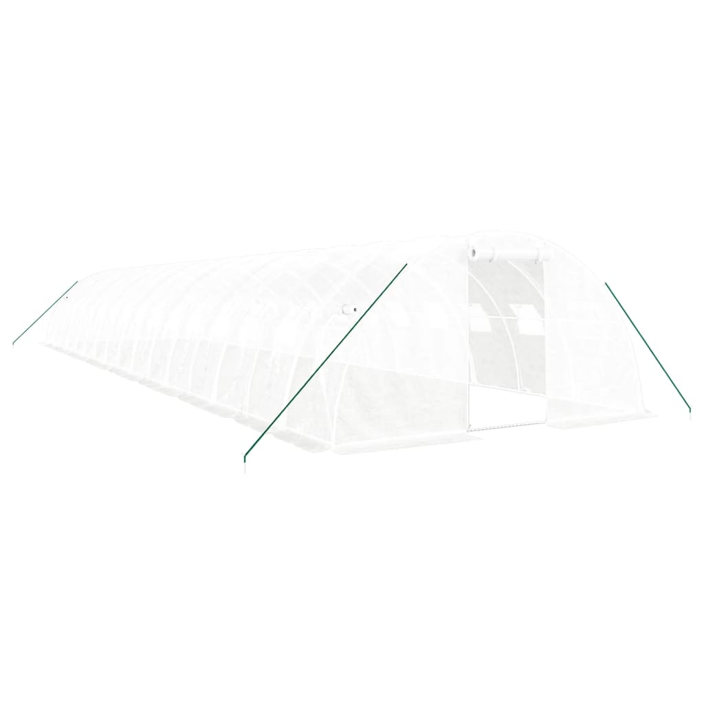 vidaXL Greenhouse with Steel Frame White 64 m² 16x4x2 m 2