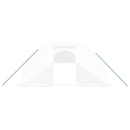 vidaXL Greenhouse with Steel Frame White 64 m² 16x4x2 m 4