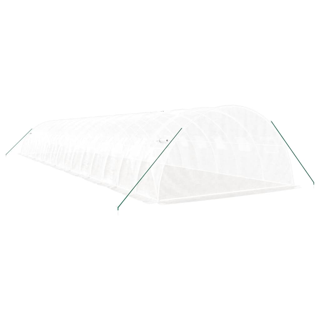 vidaXL Greenhouse with Steel Frame White 64 m² 16x4x2 m 6