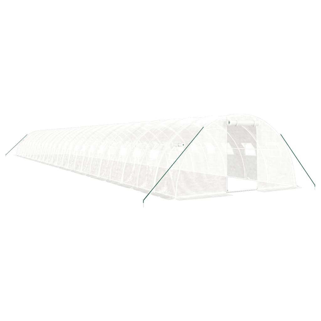 vidaXL Greenhouse with Steel Frame White 96 m² 24x4x2 m 2