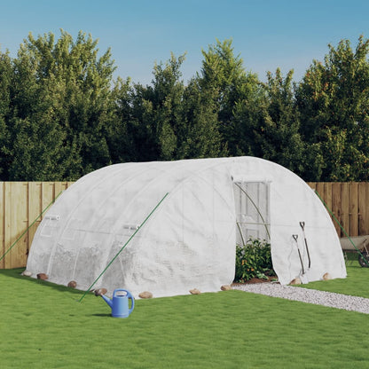 vidaXL Greenhouse with Steel Frame 20 m² 5x4x2.3 m White