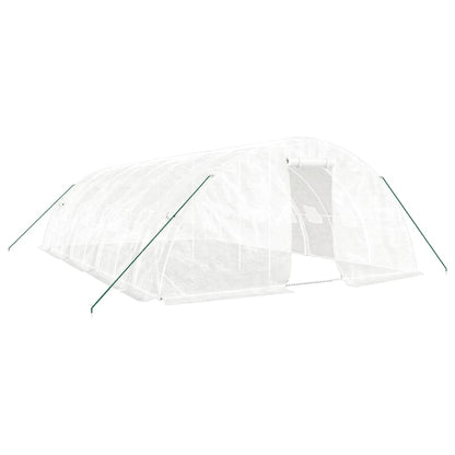 Greenhouse with Steel Frame 20 m² 5x4x2,3 m White 8 m