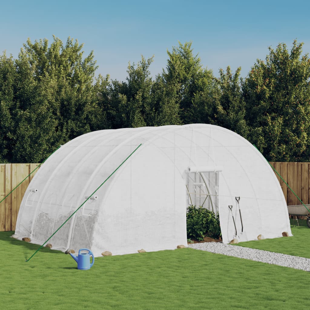 vidaXL Greenhouse with Steel Frame 24 m² 6x4x2.85 m White