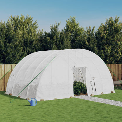 vidaXL Greenhouse with Steel Frame 24 m² 6x4x2.85 m White