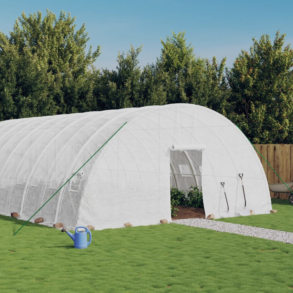 vidaXL Greenhouse with Steel Frame White 84 m² 14x6x2,85 m