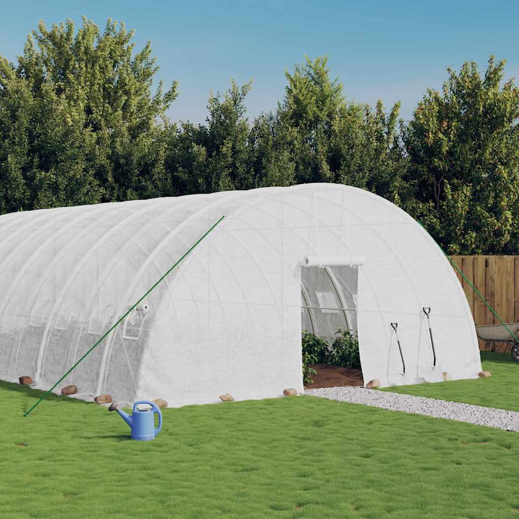vidaXL Greenhouse with Steel Frame White 96 m² 16x6x2,85 m 1