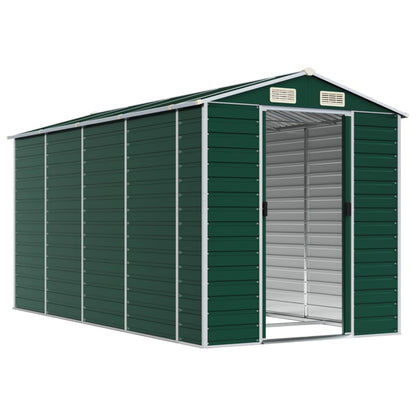 vidaXL Garden Shed Green 191x385x198 cm Galvanised Steel 3