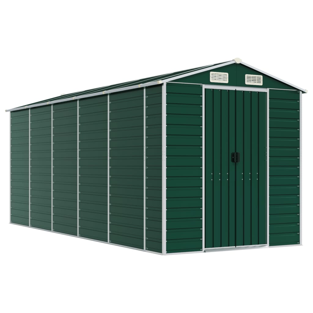 vidaXL Garden Shed | Green | Galvanised Steel | Large | Garden Shed 2