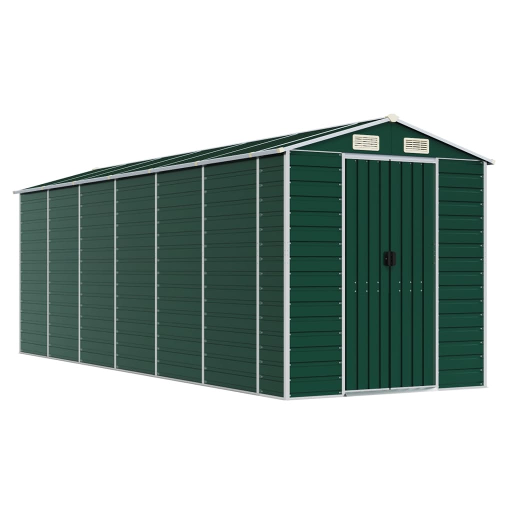 vidaXL Garden Shed Green 191x555x198 cm Galvanised Steel 2