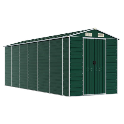 vidaXL Garden Shed Green 191x555x198 cm Galvanised Steel 2