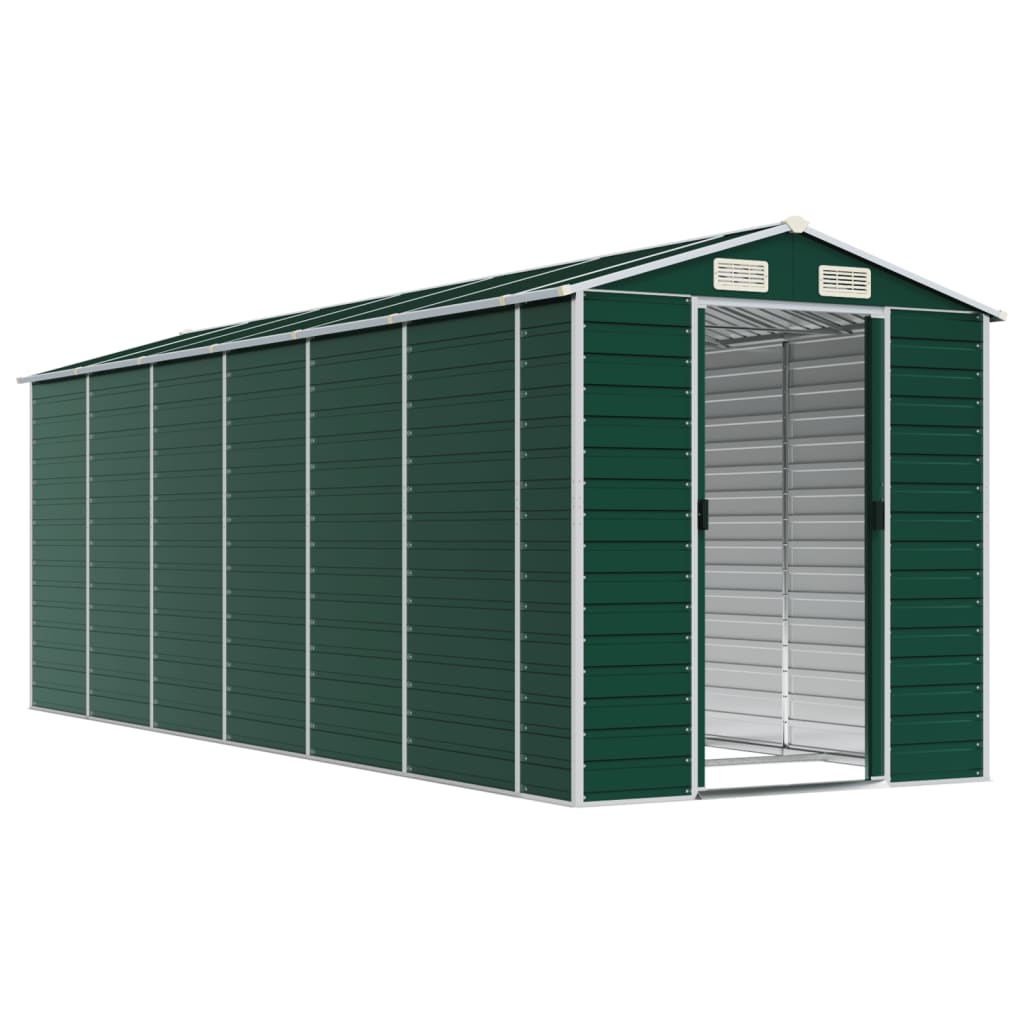 vidaXL Garden Shed Green 191x555x198 cm Galvanised Steel 3
