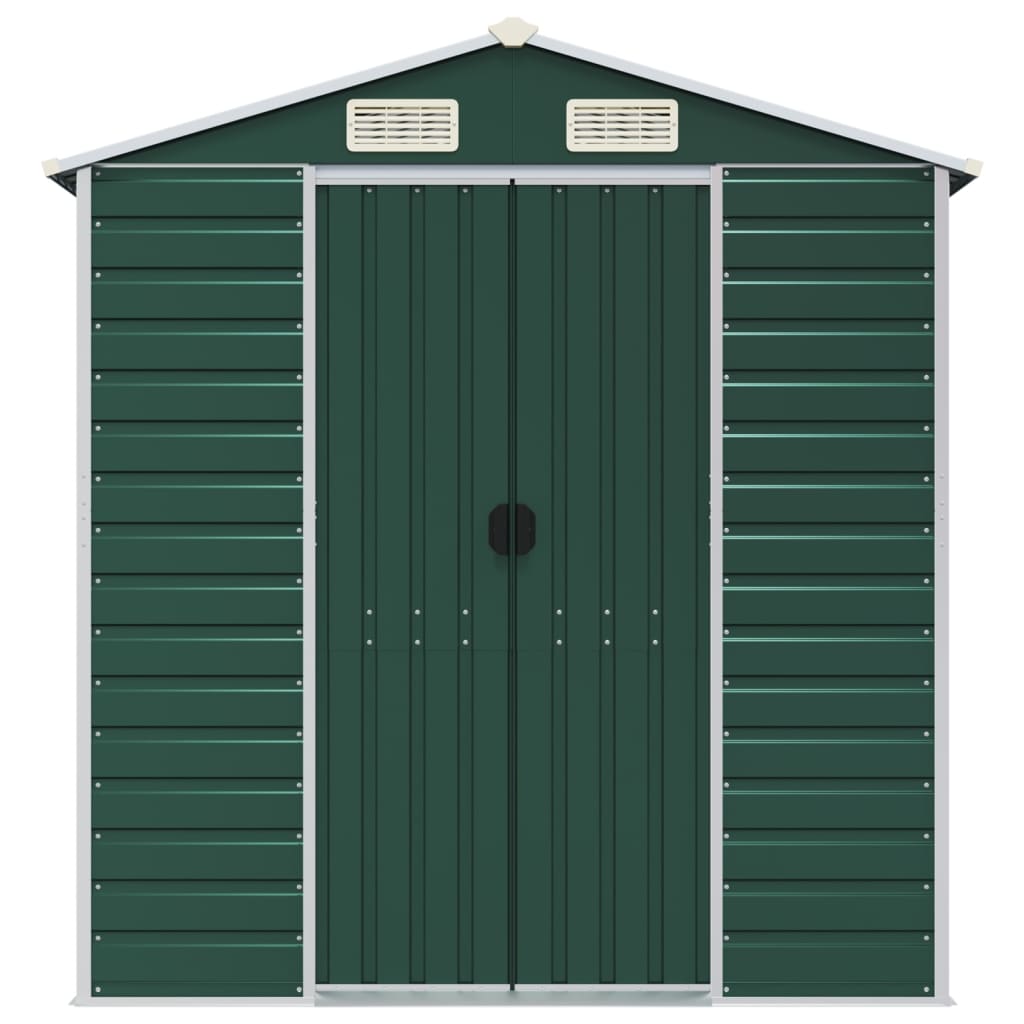 vidaXL Garden Shed Green 191x555x198 cm Galvanised Steel 4