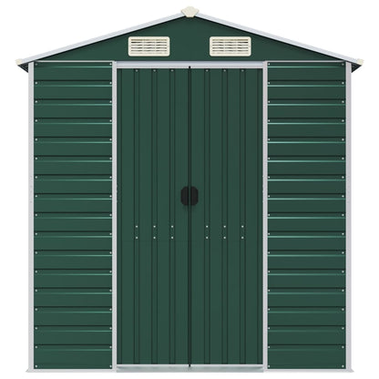 vidaXL Garden Shed Green 191x555x198 cm Galvanised Steel 4