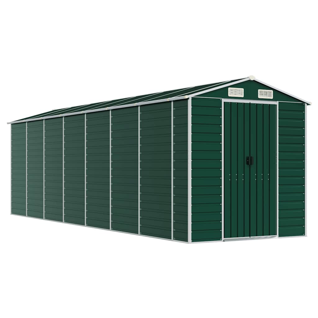vidaXL Garden Shed Green 191x640x198 cm Galvanised Steel 2