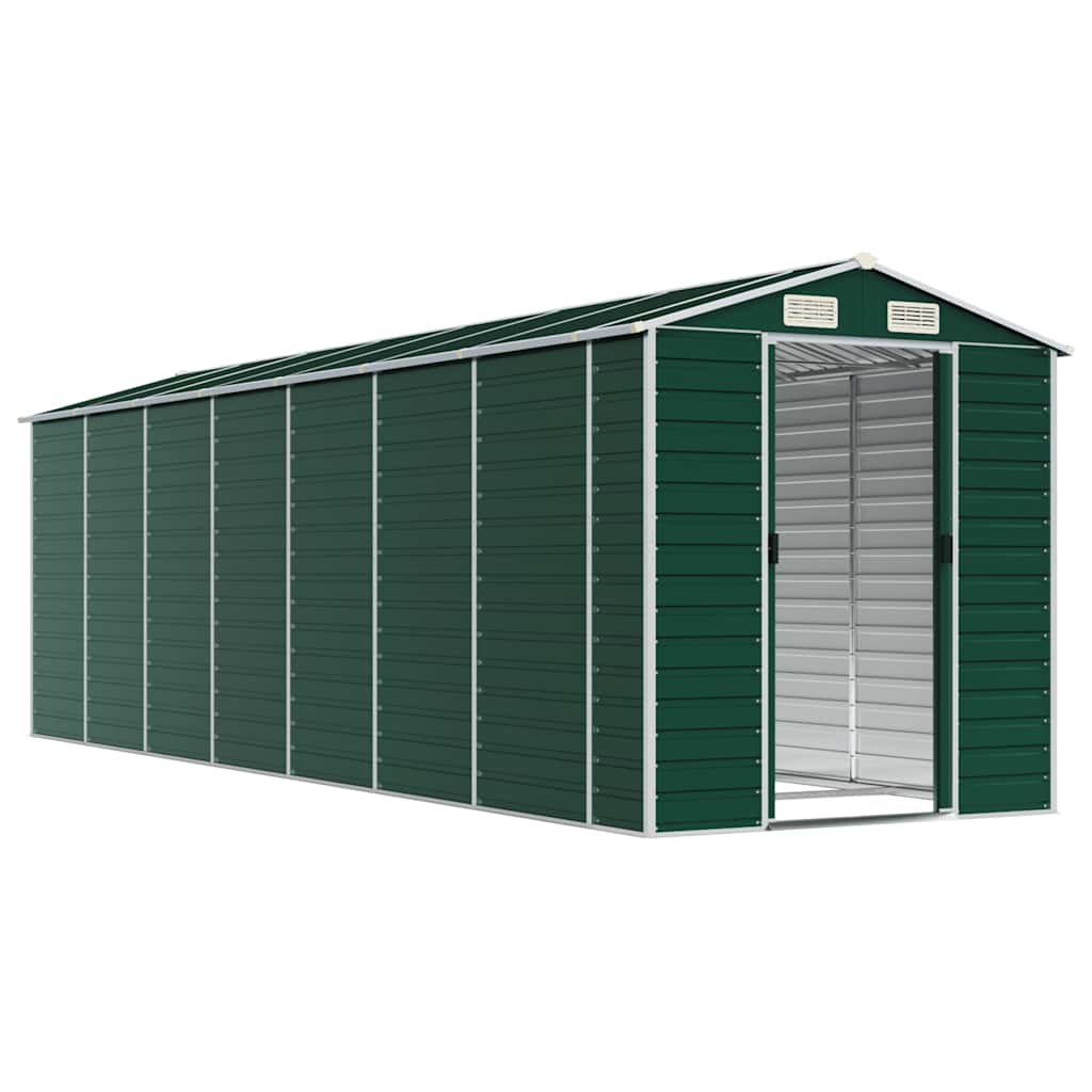 vidaXL Garden Shed Green 191x640x198 cm Galvanised Steel 3