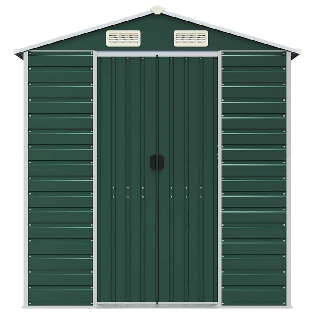 vidaXL Garden Shed Green 191x640x198 cm Galvanised Steel 4