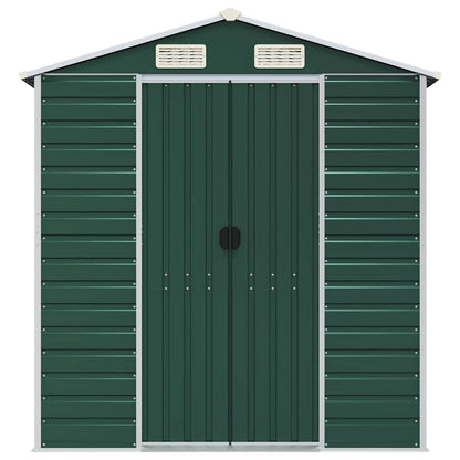 vidaXL Garden Shed Green 191x640x198 cm Galvanised Steel 4