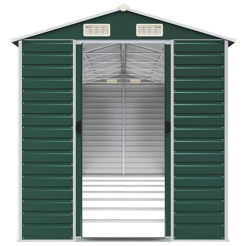 vidaXL Garden Shed Green 191x640x198 cm Galvanised Steel 5