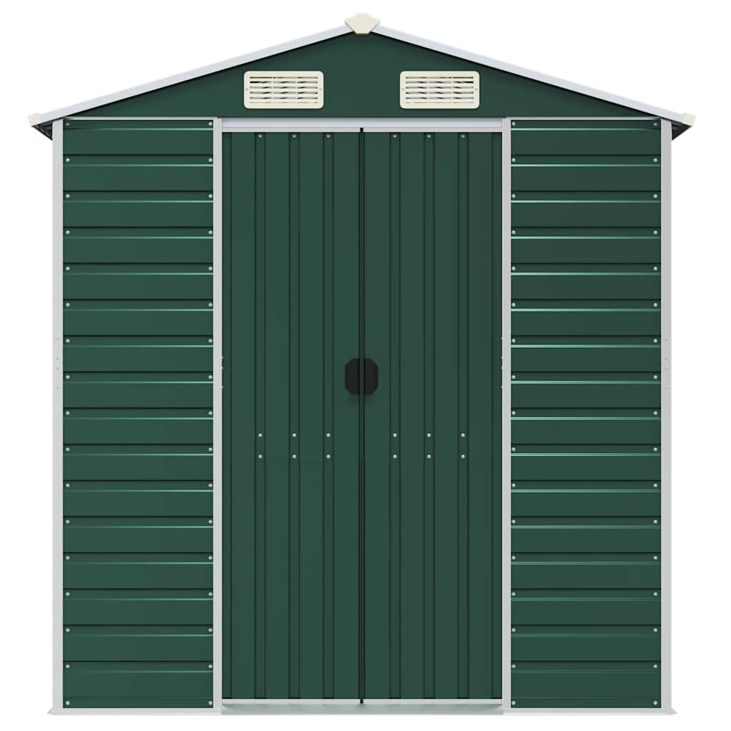 vidaXL Garden Shed Green 191x725x198 cm Galvanised Steel 4